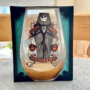 Jack Skellington Long Live The Pumpkin King 20 oz Tear Drop Wine Glass NEW!!